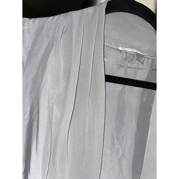 Lauren Conrad Cardigan Long Sleeve Women's large Gray Open Chiffon Sheer Trim - Picture 6 of 11